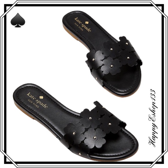 ♠️kate spade Daisy Field Sandals, Black NIB - Picture 9 of 9